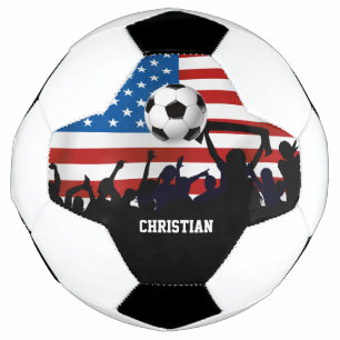 Personalisierte Fahnen- und Fußballfans der USA Fußball