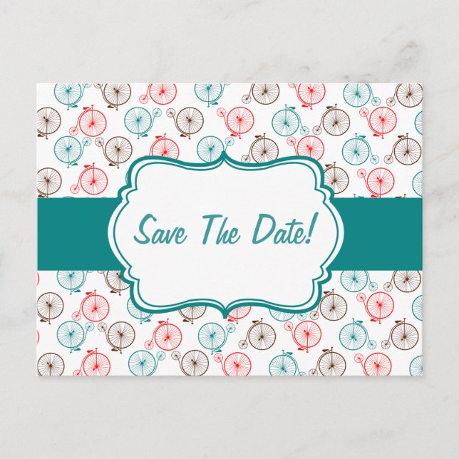 Personalisierte Fahrradkarte Ankündigungspostkarte (Vorderseite)