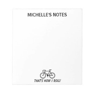 Personalisierte Fahrradvorlage schreiben Notizblock