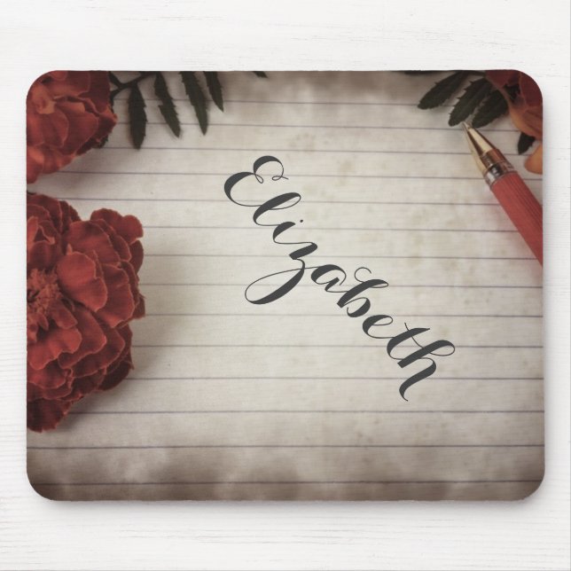 Personalisierte Fall Floral Design mit Stift und P Mousepad (Vorne)