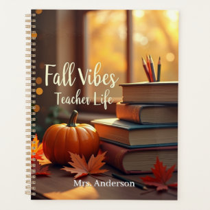 Personalisierte Fall Vibes Lehrer Leben Planer