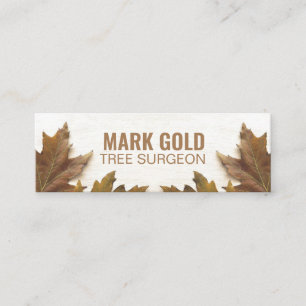 Personalisierte "Fallen Blätter auf Holz" Social M Mini Visitenkarte