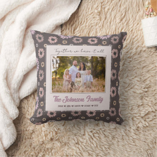 Personalisierte Familie 1 Foto Blumenmodern Name Kissen
