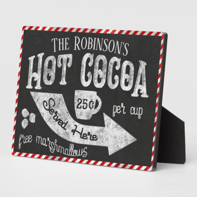 Personalisierte Familie - Hot-Cocoa-Bar Fotoplatte (Seite)