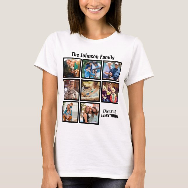 Personalisierte Familie ist alles FotoCollage T-Shirt (Vorderseite)