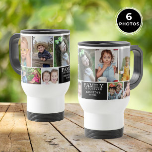 Personalisierte Familie ist für immer 10-Foto-Coll Reisebecher
