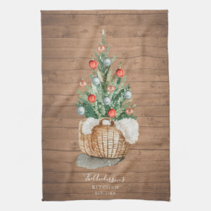 Personalisierte Familie Küche Weihnachtsbaum Hand Geschirrtuch