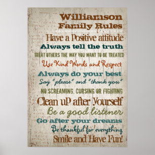 Personalisierte Familie ordnet Haus-Zeichen an Poster