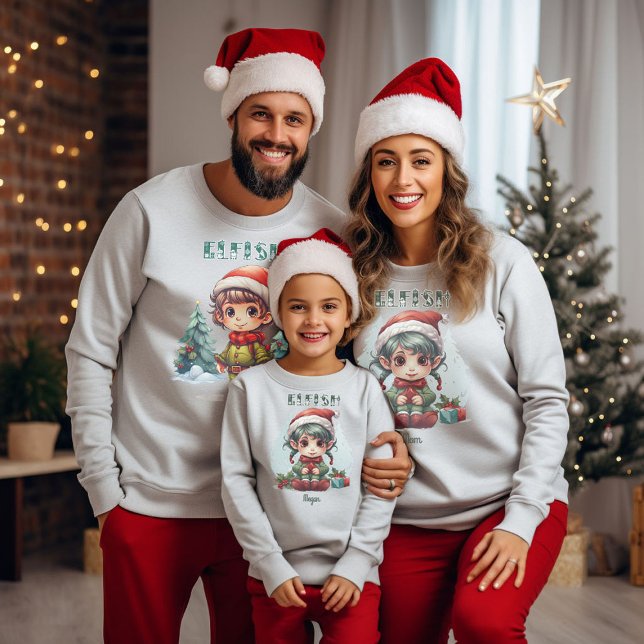 Personalisierte Familie passt Weihnachtself Sweatshirt (Von Creator hochgeladen)