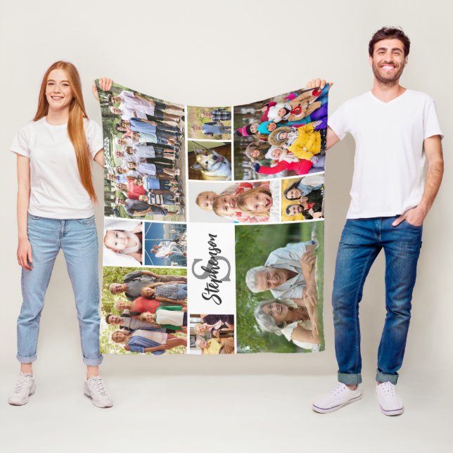 Personalisierte Familie Unique 11 Foto Collage Ein Fleecedecke (Beispiel)