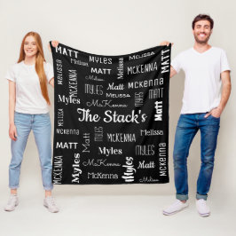 Personalisierte Familie von vier Coolen Schriftart Fleecedecke