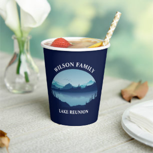Personalisierte Familie Wiedersehen Blue Lake Vaca Pappbecher