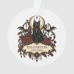 Personalisierte Familien-Coven-Halloween-Gotik-Kat Ornament