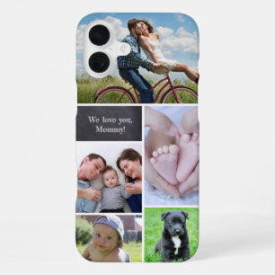 Personalisierte Familien-Erinnerungs-Fotocollage iPhone 16 Plus Hülle