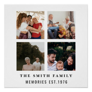 Personalisierte Familien-Erinnerungs-Mehrbild-Coll Poster
