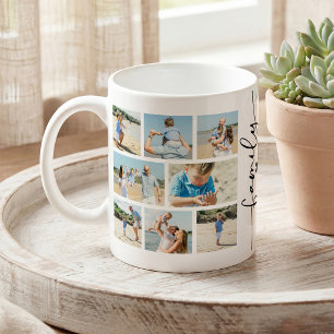 Personalisierte Familien-Foto-Collage elegant 8 Kaffeetasse