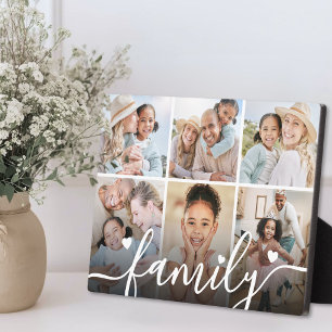 Personalisierte Familien-Foto-Collage Fotoplatte
