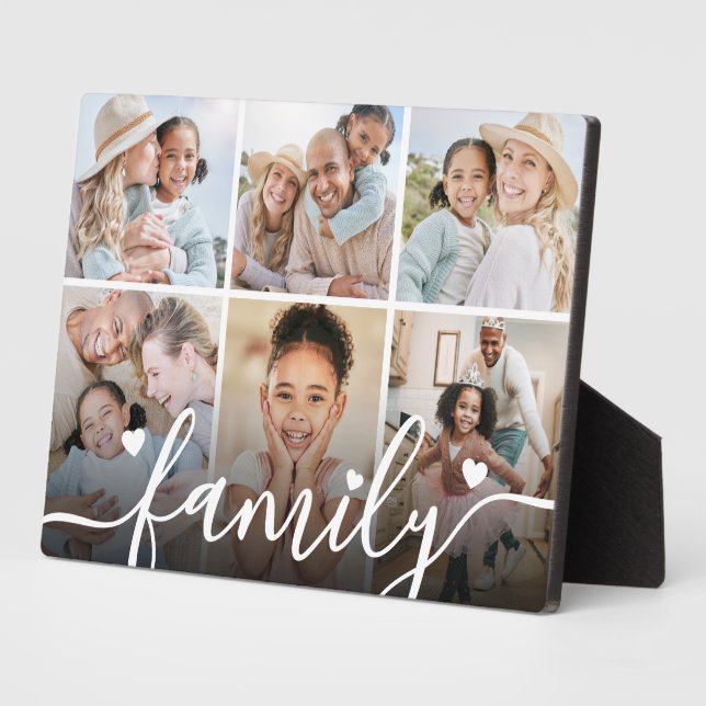 Personalisierte Familien-Foto-Collage Fotoplatte (Seite)