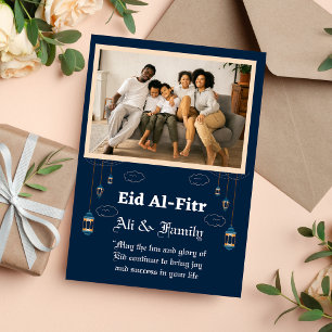 Personalisierte Familien-Foto-Eid-Grußkarte Feiertagskarte