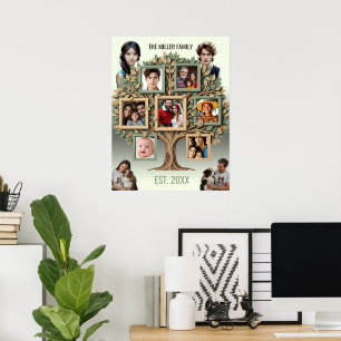 Personalisierte Familien-Stammbaum-Foto-Wandrolle Poster