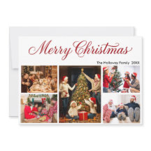 Personalisierte Familien-Weihnachtskarte 5 Fotos &