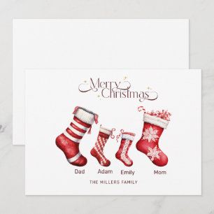 Personalisierte Familien-Weihnachtskarte Frohe Wei Feiertagskarte