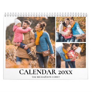 Personalisierte Familienfoto-Collage Aquarell Kalender