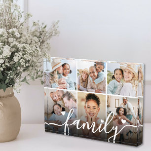 Personalisierte Familienfoto-Collage aus Acryl Fotoblock