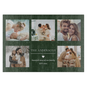 Personalisierte Familienfoto-Collage Schneidebrett