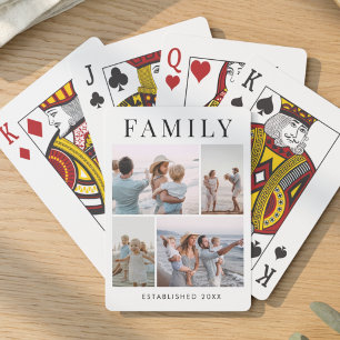 Personalisierte Familienfoto-Moderne Collage Vorla Spielkarten
