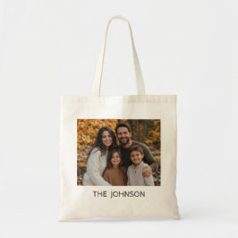 Personalisierte Familienfoto-Namens-Tasche Tragetasche