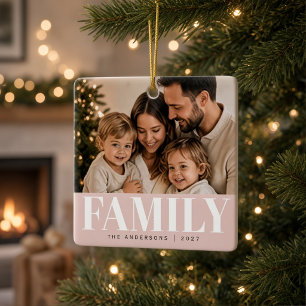 Personalisierte Familienfoto-Weihnachten mit indiv Keramikornament