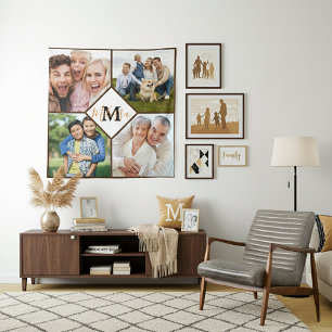 Personalisierte Familienfotos Wandteppich