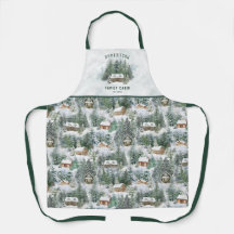 Personalisierte Familienhütte Winterpinienwald