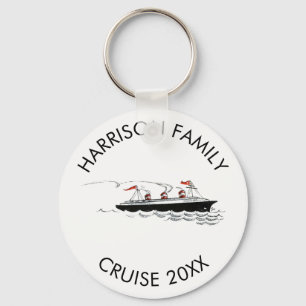 Personalisierte Familienkreuzfahrt Altes Schiff Schlüsselanhänger