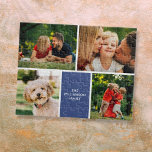 Personalisierte Familienname 4 Fotos Collage Puzzle<br><div class="desc">Personalisieren Sie mit Ihren vier beliebten Fotos mit Ihrem Familiennamen. Erstellen einer einzigartigen Collage aus Foto,  Speicher und Geschenk. Ein schöner Schatz! Entwickelt von Thisisnotme©</div>