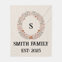 Personalisierte Familienname Blumenkranzdecke Fleecedecke
