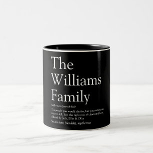 Personalisierte Familienname Definition Moderner S Zweifarbige Tasse