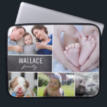 Personalisierte Familienname-Familienname-Foto-Col Laptopschutzhülle<br><div class="desc">Dieses Notebook-Gehäuse kann leicht mit Ihrem Familiennamen und mehreren Fotos personalisiert werden. Passen Sie den Laptop-Gehäuse mit Fotos der Familie an,  mit Kindern,  Babys,  Haustieren,  Großeltern und mehr. Chalkboard Hintergrundblock.</div>