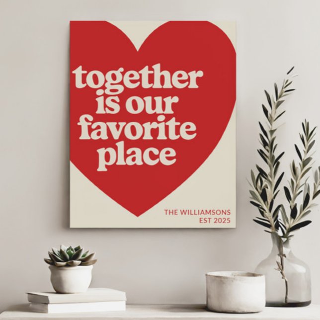 Personalisierte Familienname Liebe Heart Red Moder Poster (Von Creator hochgeladen)
