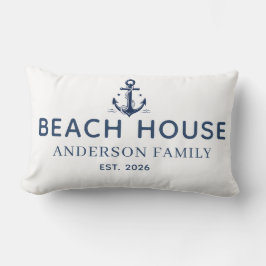 Personalisierte Familienname Strandhaus-Wurfkissen Lendenkissen