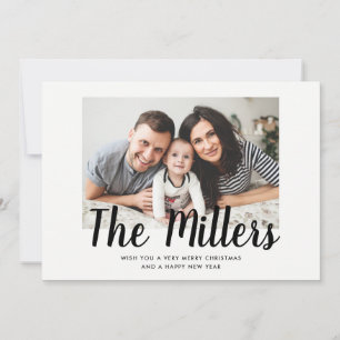 Personalisierte Familienname Weihnachtsfotokarte Feiertagskarte