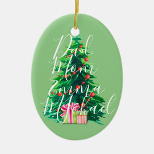 Personalisierte Familiennamen Weihnachtsbaum Ornam Keramik Ornament