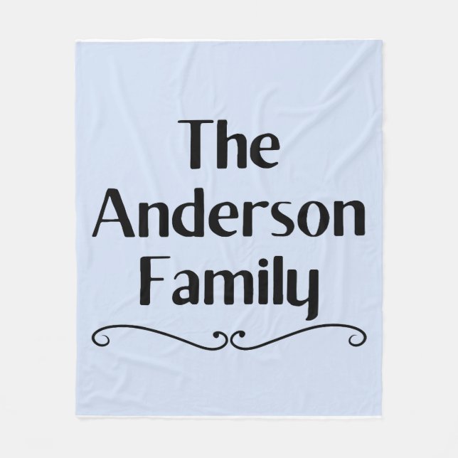 Personalisierte Familiennamensdecke – Neutral Beig Fleecedecke (Vorderseite)