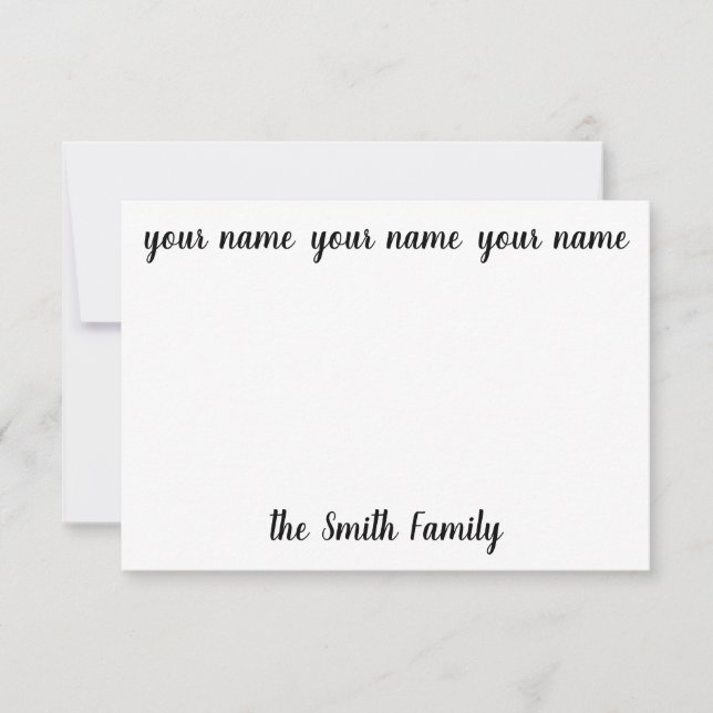 Personalisierte Familiennotecards Dankeskarte (Vorderseite)