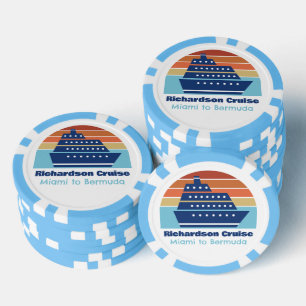 Personalisierte Familienreise auf einem Schiff bei Pokerchips