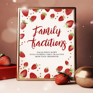 Personalisierte Familientraditionen Erdbeeren Zeic Poster