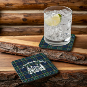 Personalisierte Familienzimmer Karierter Untersetz Getränkeuntersetzer