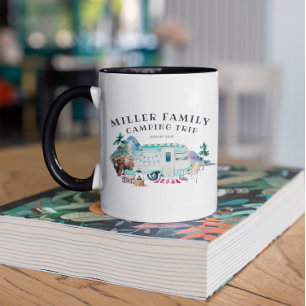 Personalisierte Familienzusammenkunft-Camping-Auto Tasse