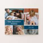 PERSONALISIERTE FAMILY-Fotos Puzzle<br><div class="desc">Dieses Familienrätsel ist eine große Überraschung für eine Familie,  die Lieben hat,  gemeinsam Spiele zu spielen. Freuen Sie sich auf ein personalisiertes Design mit Fotos und Namen. Blauer Akzent blockiert.</div>